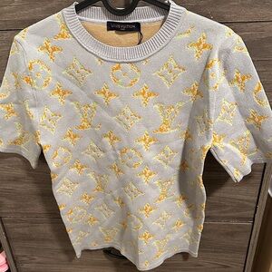 Light Gray and Orange Monogram Tee size S